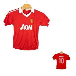 Manchester‎ United Wayne Rooney Soccer Jersey Mens Medium Red And White MLS